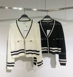 Cardigan Chanel viền trắng 2 màu