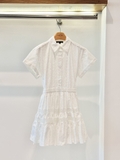 Váy MAJE trắng cải ren cộc tay