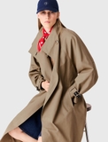 Trendcoat MAJE nâu khuy tròn vàng kèm belt