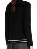 Cardigan MaxMara đen viền khuy