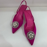 Slingback Zara logo đá tròn đính ngọc