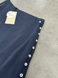 Chân váy MANGO ngắn navy khuy cạnh