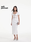 Váy SELF PORTRAIT cổ nơ viền đá 2 màu