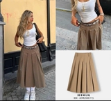 Chân váy BERSHKA nâu dáng dài