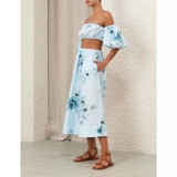 Chân váy ZIMMERMANN hoa xanh ( có set )