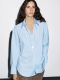 Sơ mi MASSIMO DUTTI dáng rộng đuôi tôm