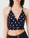 Áo MAJE navy cổ yếm chấm bi ( CÓ SET )
