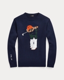 Áo len RALPH LAUREN navy mũ cam
