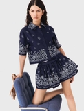 Chân váy MAJE tafta navy thêu (có set)