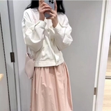 Áo COS trắng dài tay cài khuy