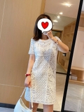 Váy MAJE ren trắng cộc tay