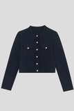 Cardigan SANDRO navy túi ngực