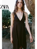 Váy ZARA yếm nâu