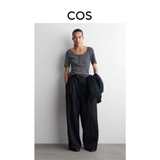 Áo cộc COS hàng khuy cổ