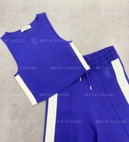 Set Sandro áo sát nách+ quần xanh sọc trắng