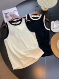 Áo sát nách MASSIMO DUTTI trơn cải viền 2 màu