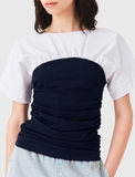 Áo MAJE trắng cải navy chun thân