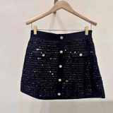 Chân váy MAJE đen bling (có set)