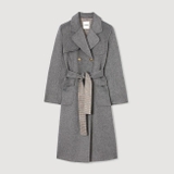 Áo dạ SANDRO ghi kèm belt