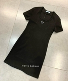 Váy PRADA cotton đen cộc tay