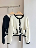 Cardigan SEZANE viền len đan khuy bọc 2 màu