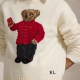 Áo len RALPH LAUREN trắng gấu đỏ