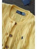 Cardigan vặn thừng RALPH LAUREN khuy sừng vàng
