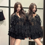 Sơ mi ZARA cổ V bèo thân