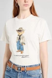 Tshirt RALPH LAUREN trắng gấu mũ nâu