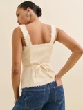 Áo REEFORMATION 2 dây cổ bẻ viền ren