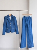 Áo khoác jeans VERONICA BEARD viền chỉ vàng ( có set )