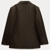 Blazer ZARA nâu kẻ