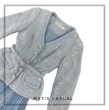 Váy SELF PORTRAIT xanh túi 2 bên dáng dài