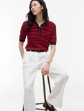 Polo TOMMY đỏ kẻ đen