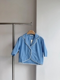 Sơ mi lụa SANDRO xanh (có set)