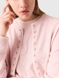 Cardigan MAJE hồng đính đá