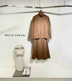 Set len Massimo Dutti nâu cổ lọ+ chân váy