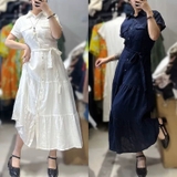 Váy sơ mi RALPH LAUREN linen túi ngực