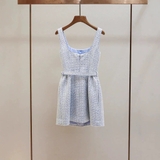 Váy SELF PORTRAIT tweed 2 dây khuy đá