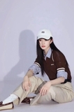 Polo MIUMIU nâu viền trắng