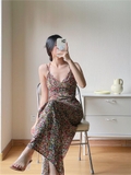 Váy 2 dây hoa nhí lanh lụa