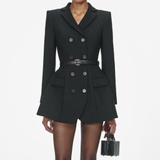 Áo khoác SELF PORTRAIT đen kèm belt 8 khuy