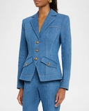 Áo khoác jeans VERONICA BEARD viền chỉ vàng ( có set )