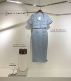 Áo SELF PORTRAIT xanh cổ vuông