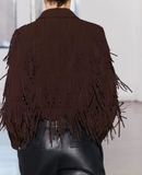 Áo sơ mi ZARA nâu tua rua