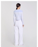Cardigan SANDRO kẻ xanh