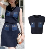 Chân váy SANDRO navy (có set)