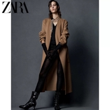 Áo dạ ZARA nâu dáng dài lèm belt