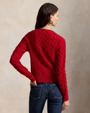 Cardigan RALPH LAUREN vặn thừng khuy sừng 2026