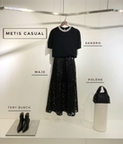 Chân váy MAJE midi bling